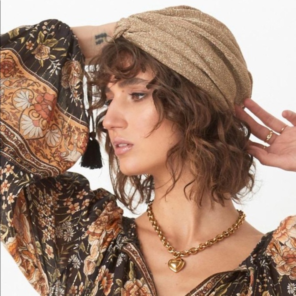 👁‍🗨✨🌙SPELL METALLIC KNIT TURBAN GOLD🌙✨
